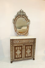 Load image into Gallery viewer, Mother of pearl inlay console and mirror .
