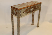 Load image into Gallery viewer, Console table with mirror mother-of-pearl inlay
