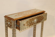 Load image into Gallery viewer, Console table with mirror mother-of-pearl inlay
