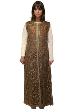 Load image into Gallery viewer, Cotton Embroidered Calligraphy embroided Maxi Vest, Sleeveless, Open Front
