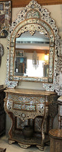 Load image into Gallery viewer, Handcrafted console Table with Mirror full mother of pearl
